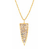 long jali shard necklace with iolite stones