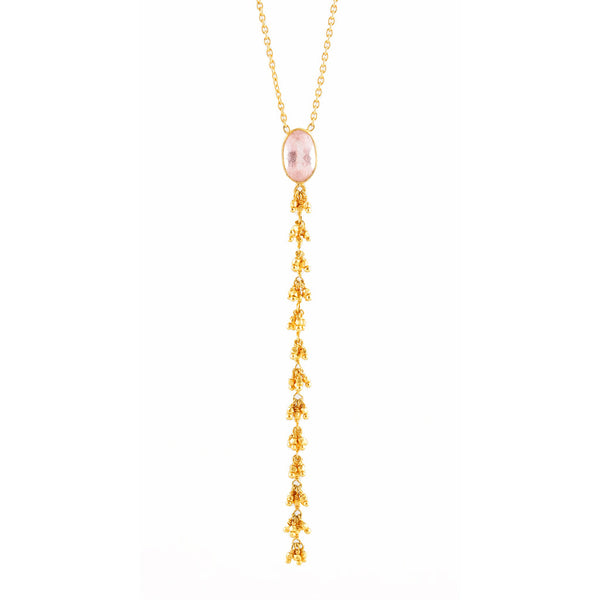 pale pink tourmeline cascade necklace