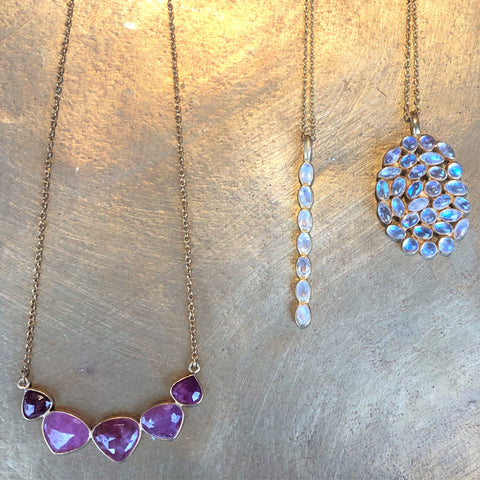 Delicate Necklaces - Sapphires & Moonstones