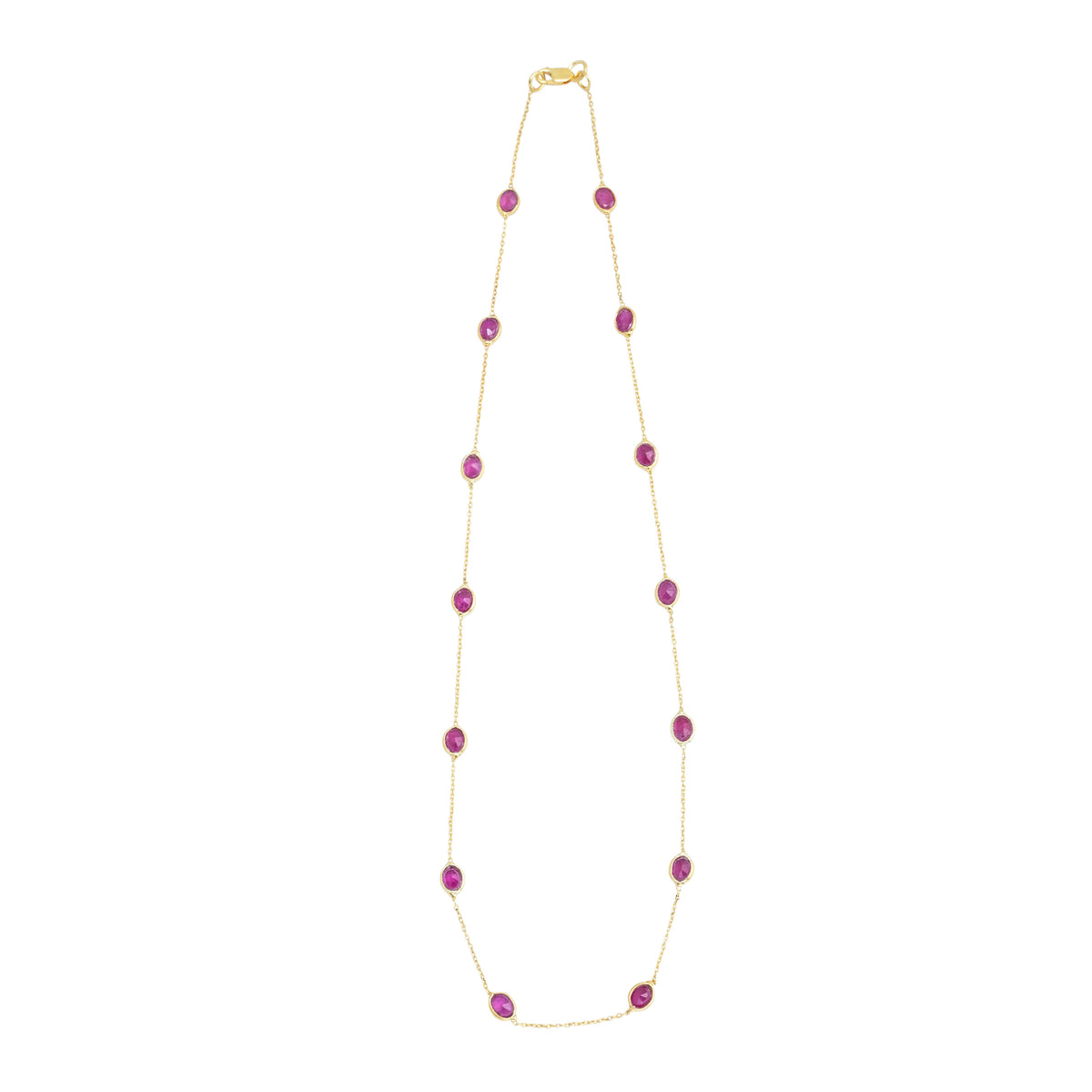 Short Chain Necklace - Rubies – Opium Jewels
