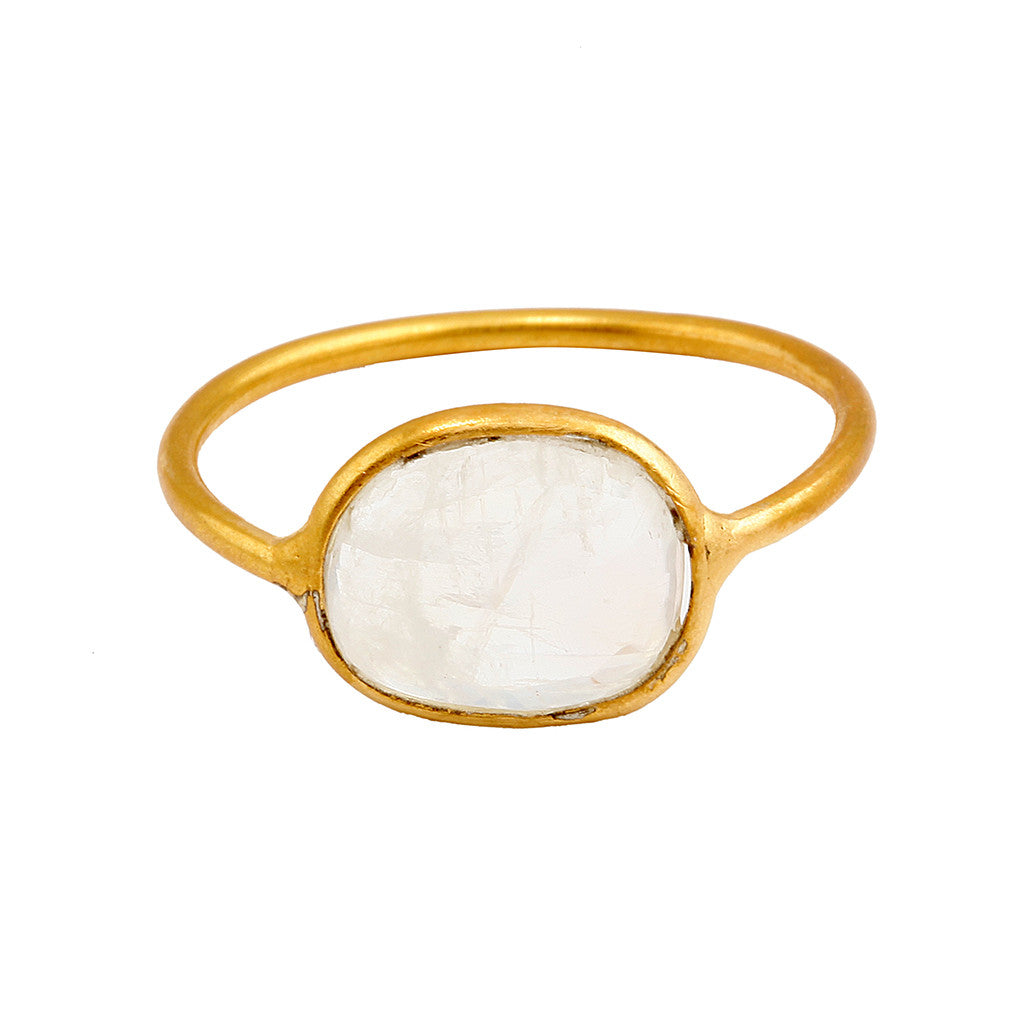 rainbow moonstone fine oval stacker ring