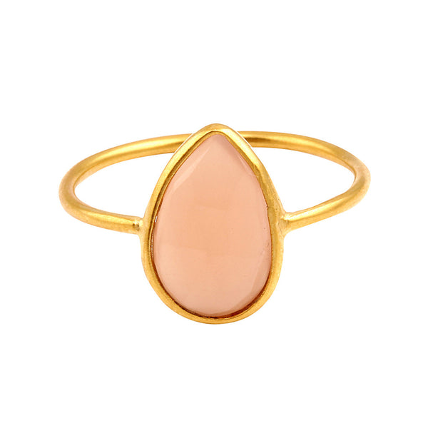 Peach Moonstone Fine Stacker Ring