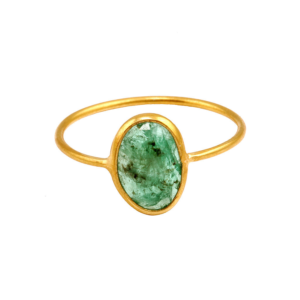emerald Fine Stacker Ring
