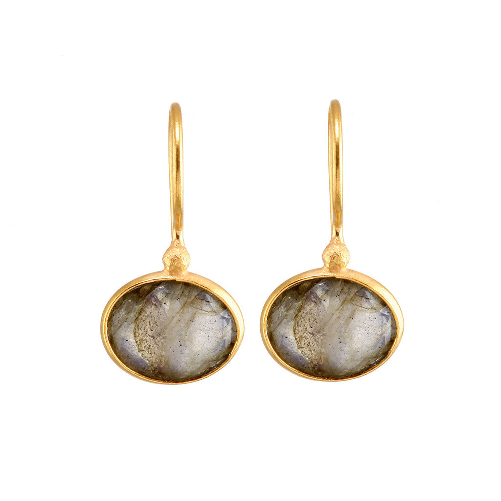 labradorite oval earrings