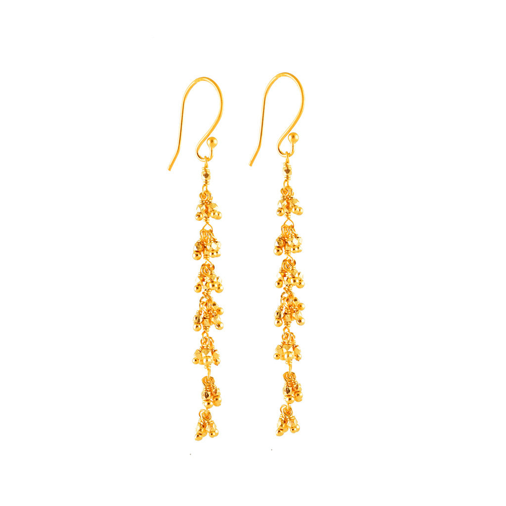 golden cascade earrings