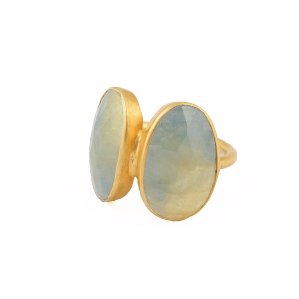 double rose cut sapphire ring
