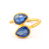 kyanite double tear drop cocktail ring