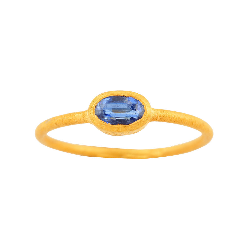 oval kyanite fine stacker ring