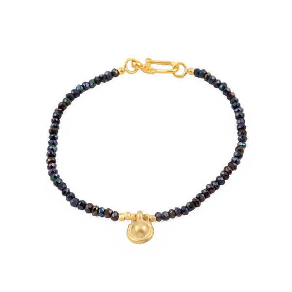 vintage charm bracelet with peacock spinel