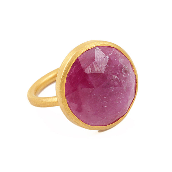 pink sapphire orbit ring