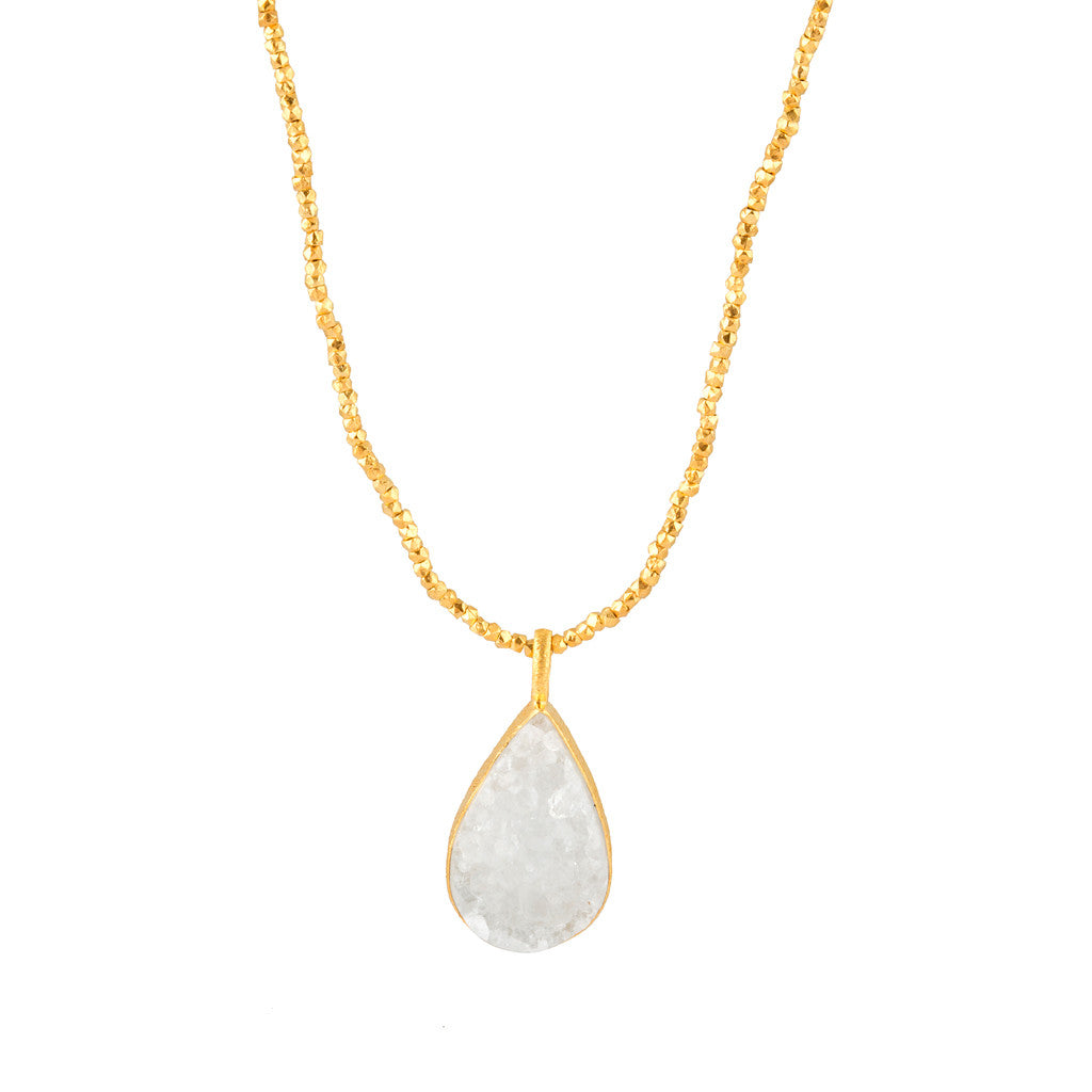 rock crystal druzy pendant necklace